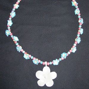Tropical Island Beach Flower Handmade Necklace